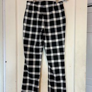 Gap crop flare black and white check pants